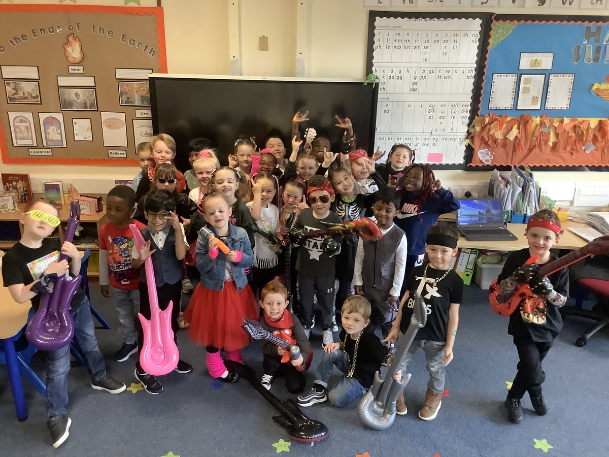 1B_stjohns's tweet photo. We had a great time celebrating Times Table Rockstars Day 🎸 🤘 https://t.co/N2fsYm4zP4