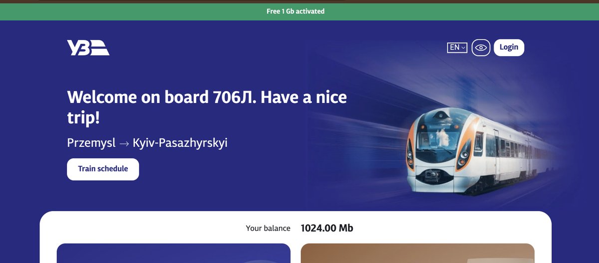 Serhii Prokopenko (@prokopchek) on Twitter photo Finally. Regular internet to work in <a href="/Ukrzaliznytsia/">Ukrainian railways || Укрзалізниця</a>.
Only 1 GB is in test mode, but more will be soon
Thanks, guys Finally. Regular internet to work in <a href="/Ukrzaliznytsia/">Ukrainian railways || Укрзалізниця</a>.
Only 1 GB is in test mode, but more will be soon
Thanks, guys