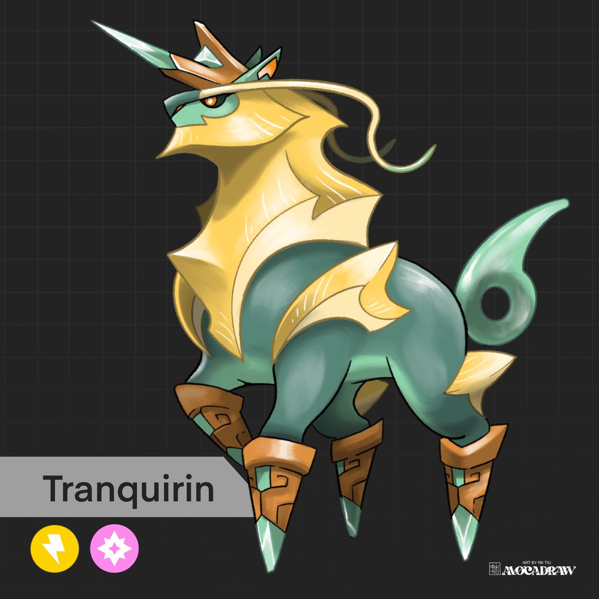 avocadraw's tweet photo. Hey guys! Since today is a special day for me, I will share two fakemons. They are my box legendaries that represents omen and tranquility. https://t.co/oTKk3TMzJK