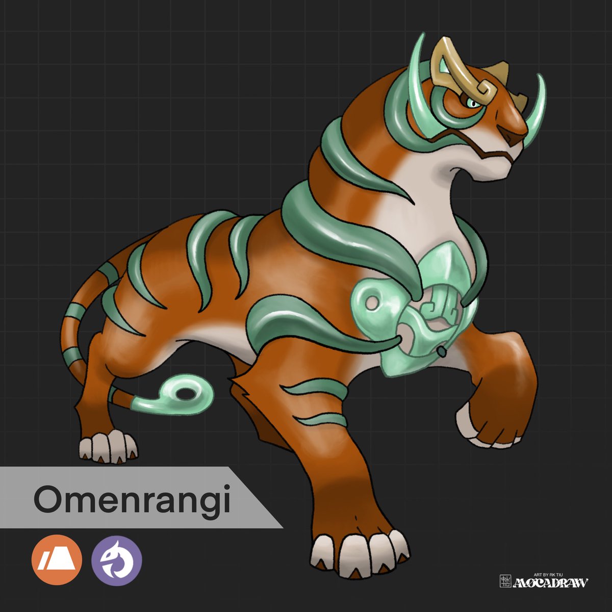 avocadraw's tweet photo. Hey guys! Since today is a special day for me, I will share two fakemons. They are my box legendaries that represents omen and tranquility. https://t.co/oTKk3TMzJK
