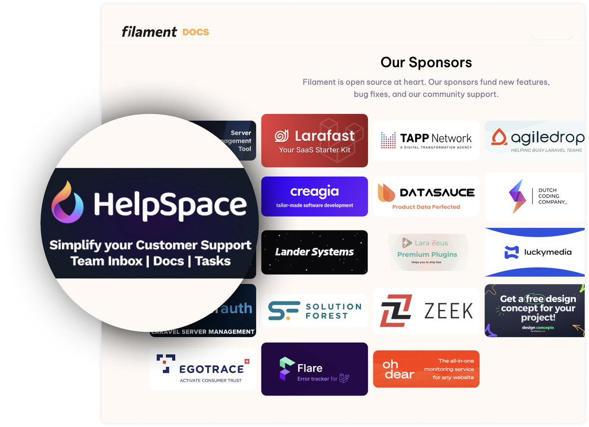 Excited to announce that HelpSpace is now an official sponsor of <a href="/filamentphp/">Filament 🦒</a>! 🎉 We’re proud to support this innovative tool for building admin panels and empowering developers.

#FilamentPHP #Sponsor #CustomerSupport