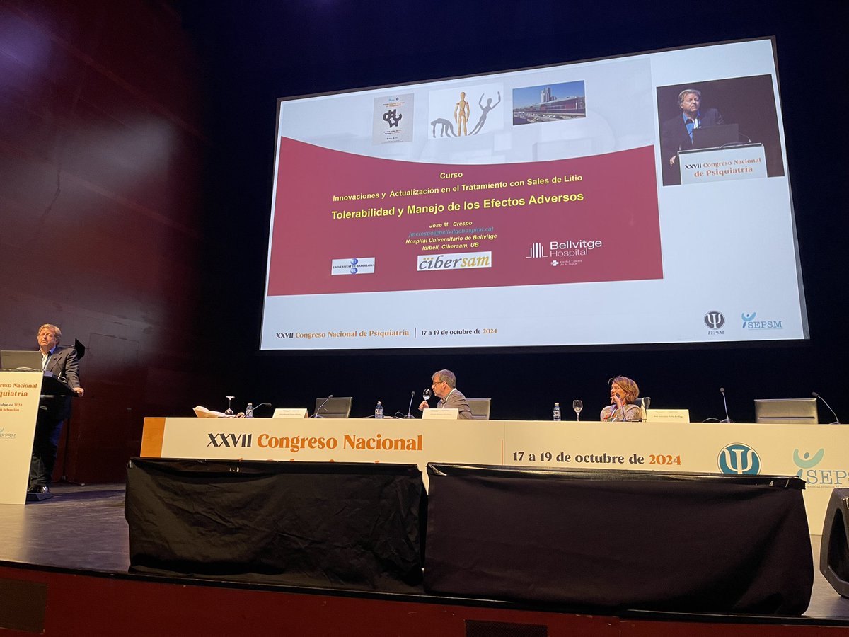 Rosa Molina (@rosamolinaramos) on Twitter photo ➡️ En la séptima edición del curso 📋“Innovación y actualización en el tratamiento de sales de litio” del Congreso Nacional de Psiquiatría <a href="/CNPsiquiatria/">CNPsiquiatría24</a> con muy buenos docentes <a href="/anapint54853311/">Ana Gonzalez-Pinto</a> <a href="/VicentBalanza/">Vicent Balanzá</a> y José Manuel Crespo 👏👏👏. Muy recomendable 👍 ➡️ En la séptima edición del curso 📋“Innovación y actualización en el tratamiento de sales de litio” del Congreso Nacional de Psiquiatría <a href="/CNPsiquiatria/">CNPsiquiatría24</a> con muy buenos docentes <a href="/anapint54853311/">Ana Gonzalez-Pinto</a> <a href="/VicentBalanza/">Vicent Balanzá</a> y José Manuel Crespo 👏👏👏. Muy recomendable 👍