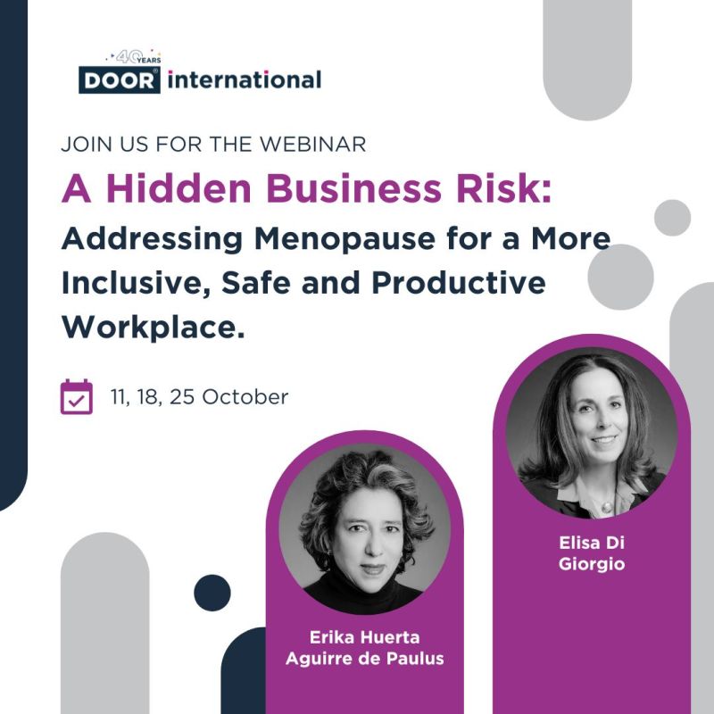 DOOR_TrainingGr's tweet photo. 🚨 IMPORTANT TOPIC! 🚨 Let’s talk about 
#Menopause in  the Workplace: Empowering Women and Supporting Business Growth. Don’t  miss our FREE Intro session. Free 45 min webinar for L&amp;D and HR  specialists. Click the link to register: https://t.co/8GgS5Dj0wJ https://t.co/z4LUuoC3TJ