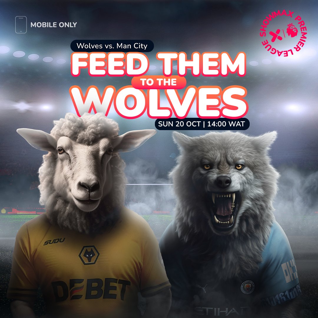 ShowmaxNG's tweet photo. Wolves ready to feast on Man City, but who’s really on the menu? 👀⚽
#WolvesVsManCity https://t.co/erlB0RrQMN