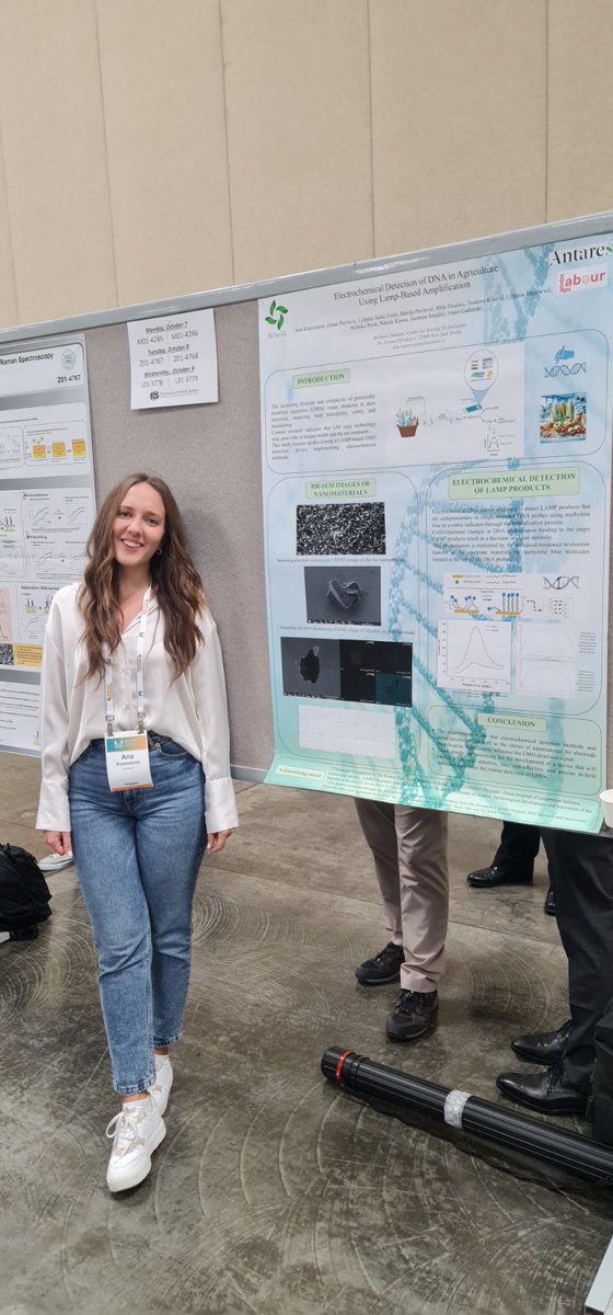 LabourProject's tweet photo. ✨Exciting news from our project team!
 
Dr. Zoran Pavlovic and Ana Kuprešanin recently participated in the #PRiME Conference in Honolulu🌴, with a poster titled "Electrochemical Detection of DNA in Agriculture Using LAMP-Based Amplification".

#fondzanauku #zeleniprogram🌱#GMO https://t.co/dtED1kWB8D
