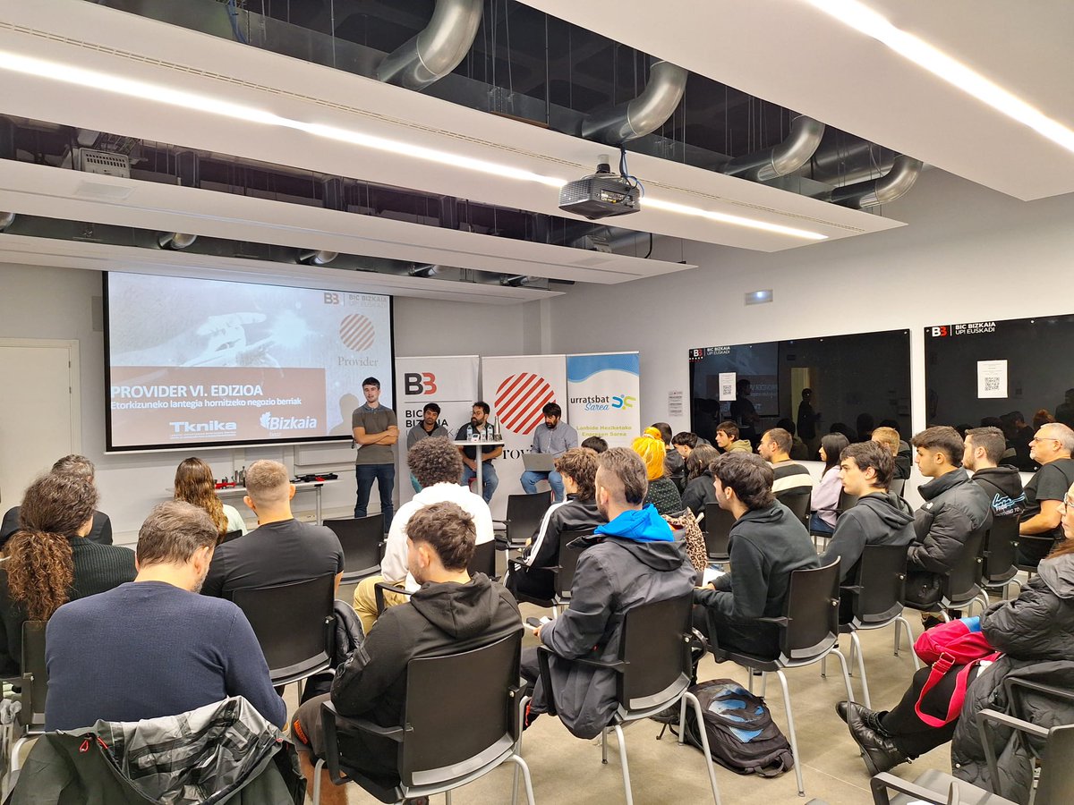 Ekingune's tweet photo. Primera jornada #provider hoy, para impulsar el #emprendimiento tecnológico. 
Temática: fabricación aditiva. 
@3dlan_org 
@AlainArteagabe1 
#carbonzero @BizkaiaEmprende @URRATSBAT @FPeuskadi https://t.co/w71KS3eIir