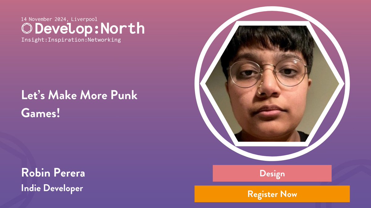developconf's tweet image. Join Indie developer Robin Perera in exploring the need for revolutionary punk games as part of our Design track. Robin will be discussing subversive narratives, valuing player's time and the importance of punk sensibilities. #DevelopNorth