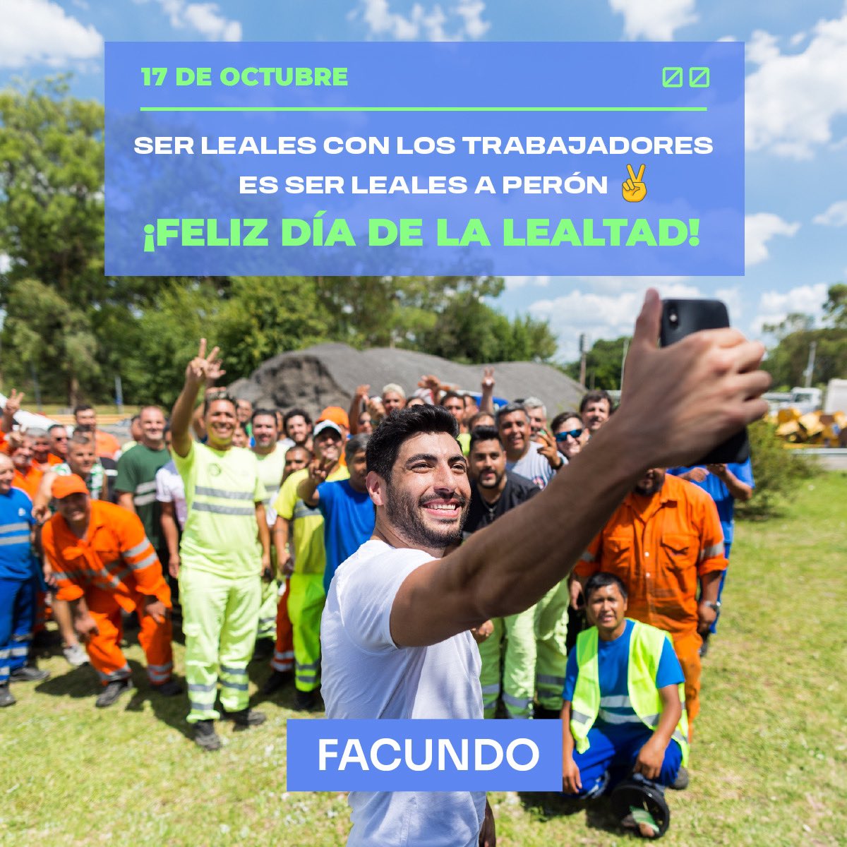 Feliz #DíaDeLaLealtad para todos los compañeros y las compañeras ✌️

Ser leales a Juan Domingo Perón es estar comprometidos con el trabajo argentino 🇦🇷