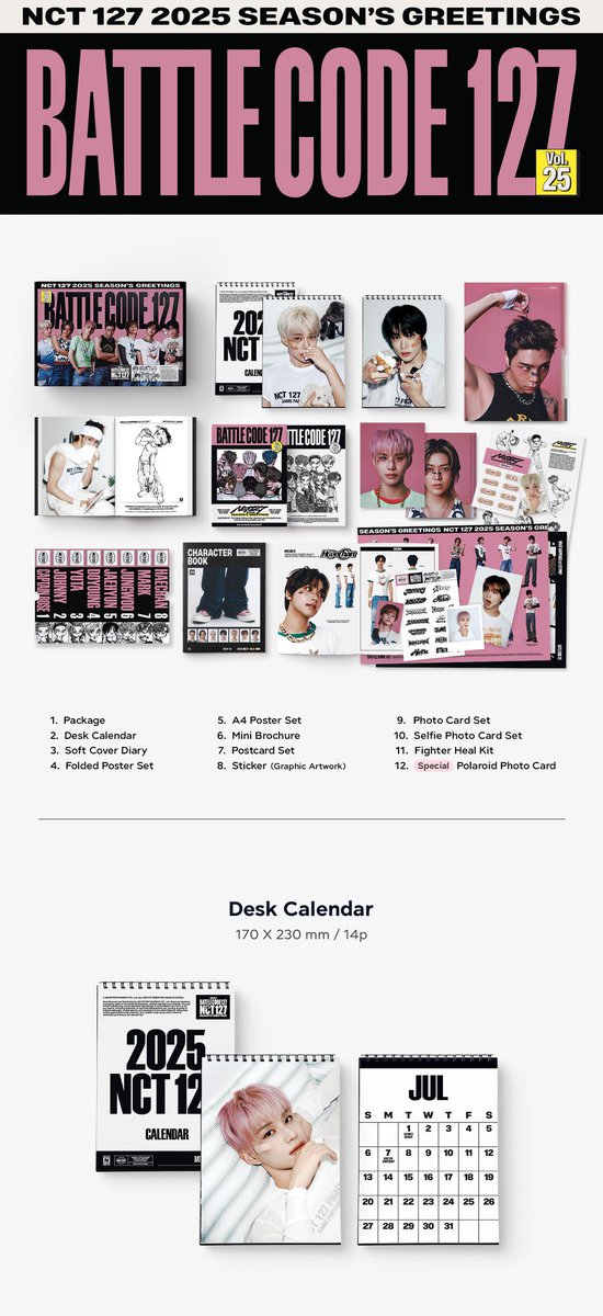 renjun_chang's tweet photo. help rt ✨- [LOOSE KTOWN4U] NCT 127 SEASON'S GREETINGS 2025

-box + calendar + folded poster + sticker RM30
-diary RM25
-mini brochure RM5

choose member:
✧member set (postcard 2pcs, a4 poster, pob, pc, selfie pc) RM30/ea

#pasarNCT #pasarnctmy https://t.co/SLRqDwXeEN