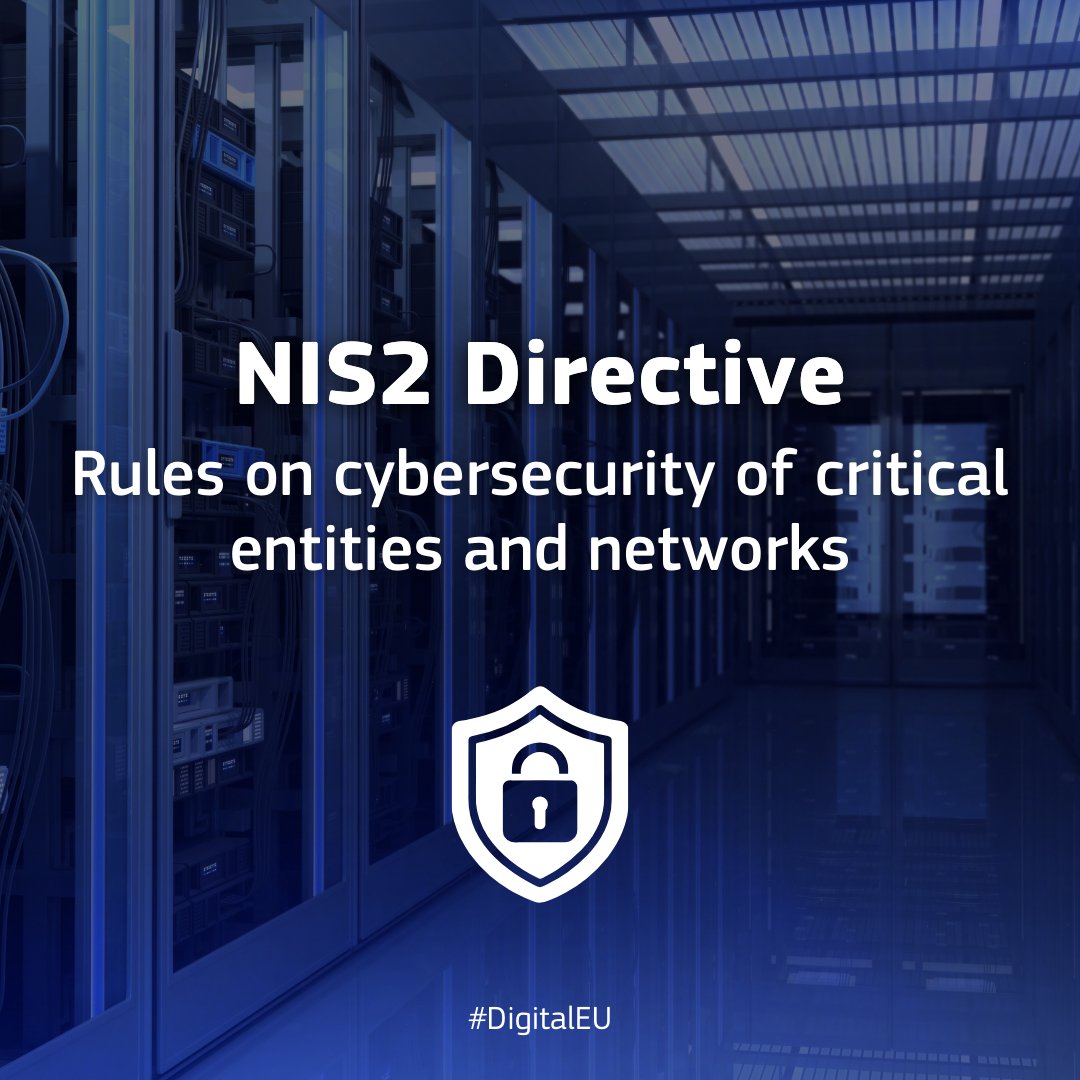 DigitalEU's tweet photo. 🛡️ New rules on cybersecurity of critical entities &amp; networks are closer to become a reality.

Today:

🔹the first implementing rules under #NIS2 were adopted

🔹the deadline for Member States to transpose the NIS2 Directive into national law comes to an end

Dig deeper 🧵↓ https://t.co/bsN4fTNYES