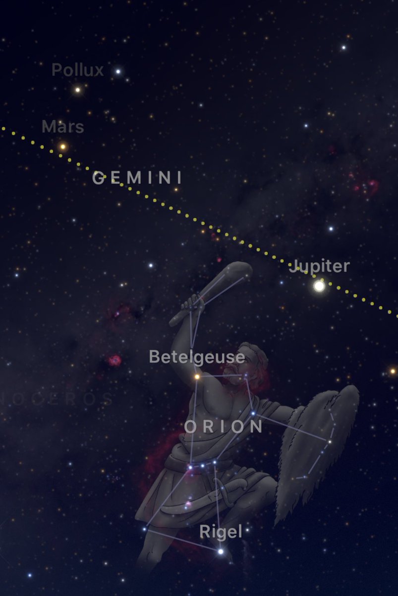 My first sighting of Orion with my coffee this morning. Always love seeing the winter constellations.