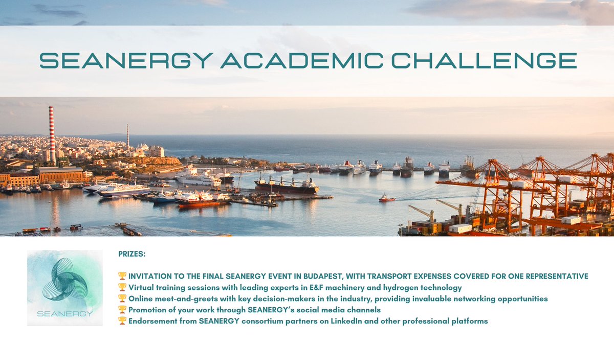🚢 Join the SEANERGY Project Academic Challenge: Exclusive Prizes! 🚢The challenge offers a unique opportunity to showcase your innovative ideas and win exclusive prizes in the energy and maritime sectors.

🔗 Learn more and register before November 15th: seanergyproject.eu/news/seanergy-…