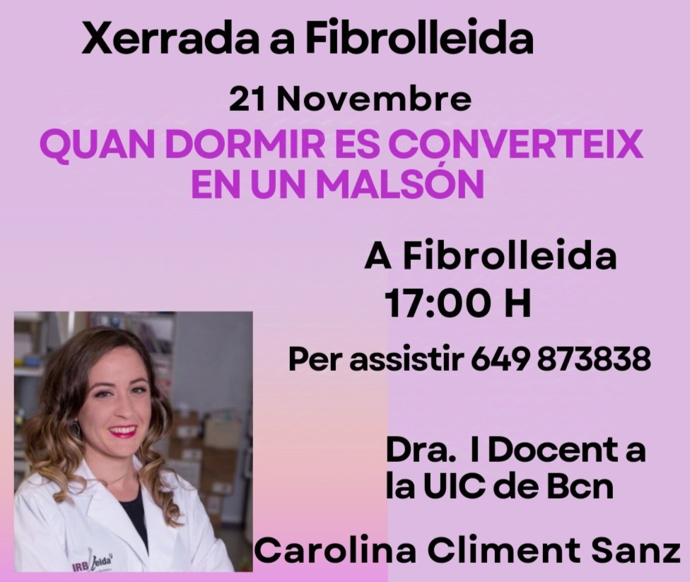 FibrolleidaS's tweet photo. @icscat @apicslleida @consellpacients @GSS_Lleida @pacientscronics @paerialleida @familiarsfmsfc https://t.co/Kv8qZgPNdT