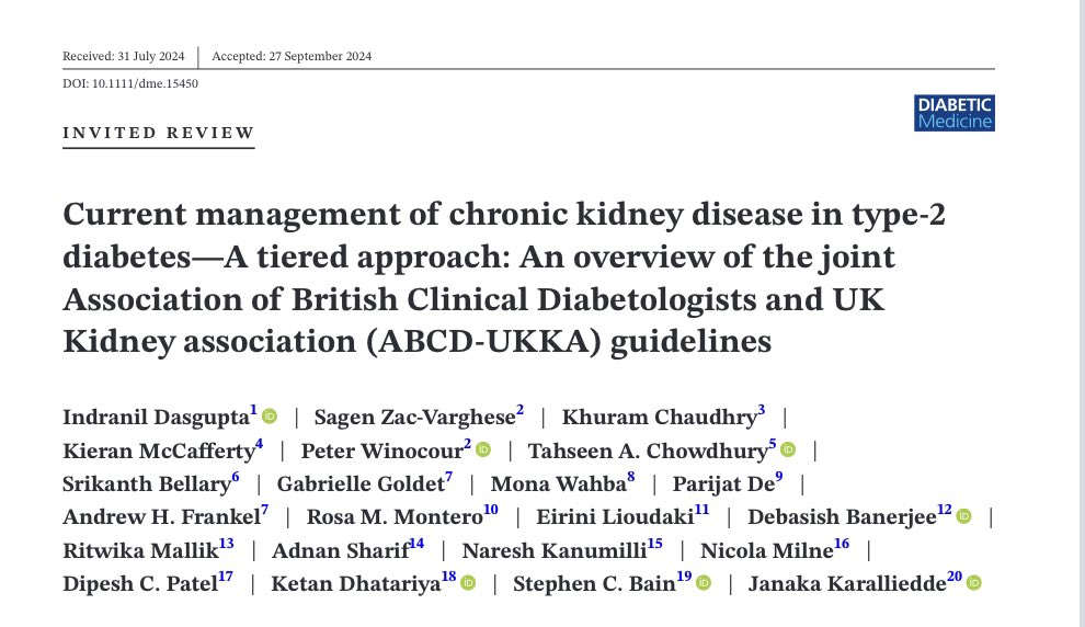 Adnan Sharif (@adnansharif1979) on Twitter photo JUST OUT - led by <a href="/idasgupta7/">Indranil Dasgupta</a> and co 👍🏽
Current management of CKD in type-2 diabetes—A tiered approach: An overview of the joint Association of British Clinical Diabetologists and UK Kidney association (ABCD-UKKA) guidelines <a href="/ABCDiab/">ABCD Diabetes</a> <a href="/UKKidney/">The UK Kidney Association</a>
Link:
onlinelibrary.wiley.com/doi/10.1111/dm… JUST OUT - led by <a href="/idasgupta7/">Indranil Dasgupta</a> and co 👍🏽
Current management of CKD in type-2 diabetes—A tiered approach: An overview of the joint Association of British Clinical Diabetologists and UK Kidney association (ABCD-UKKA) guidelines <a href="/ABCDiab/">ABCD Diabetes</a> <a href="/UKKidney/">The UK Kidney Association</a>
Link:
onlinelibrary.wiley.com/doi/10.1111/dm…