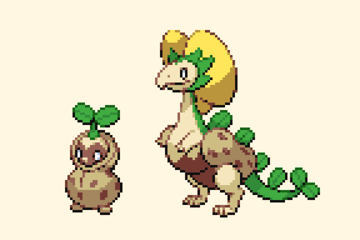 Nolo33LP's tweet photo. peanut dinosaur beta 
(maybe later I will make the crabs)
#Pokemon #PokemonLeak https://t.co/2Fy9YXiZcm