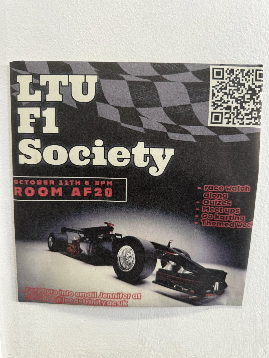 Go and join the F1 society here at LTU! There are loads of fun events and activities to get involved in if you join #F1 #society #LTU