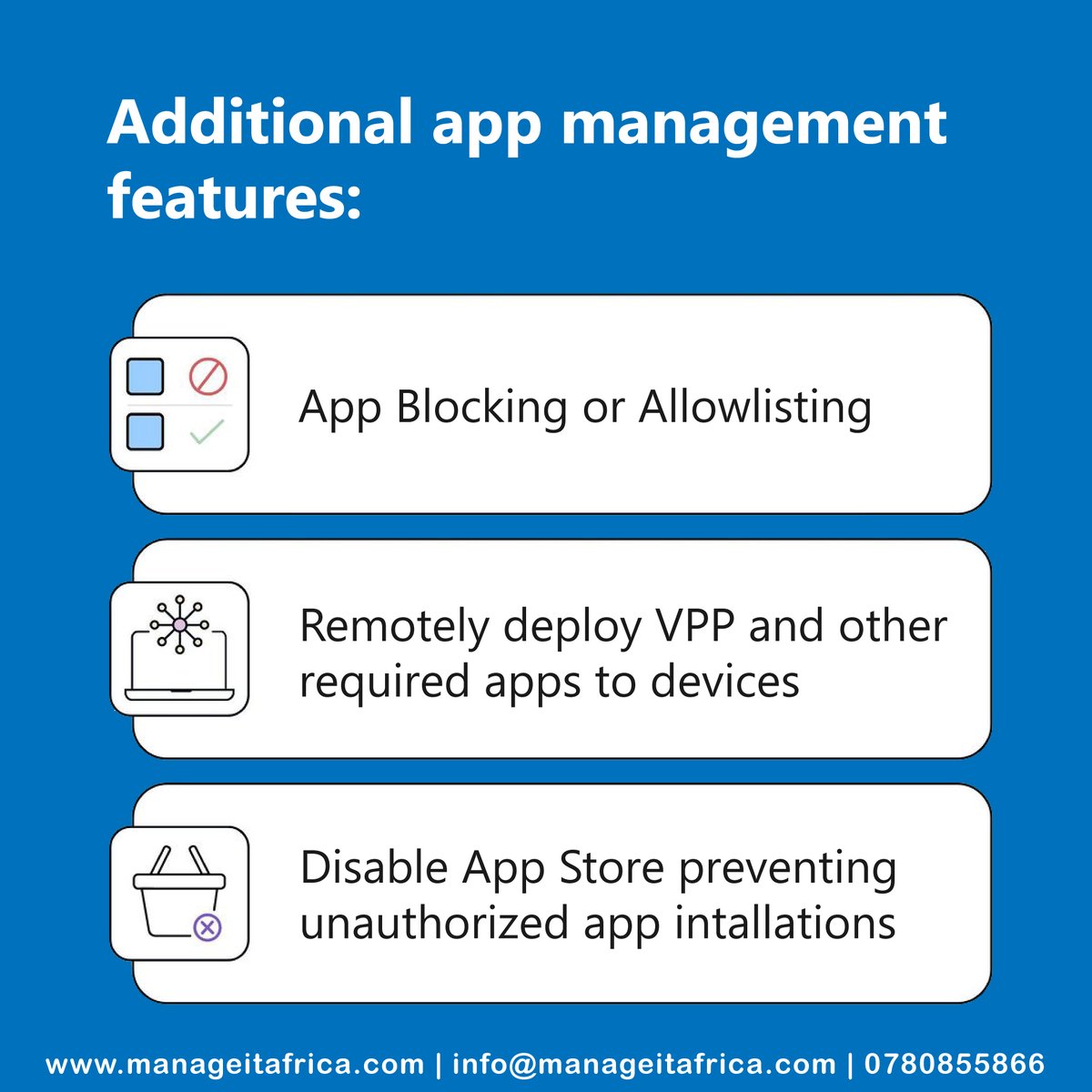 manageitafrica's tweet image. With the introduction of the EU Digital Markets Act, iOS devices can now sideload apps from third-party marketplaces.

Hexnode enhances device security by prohibiting app installations from third-party stores.

Swipe right to learn more!

#hexnode #manageit #ios #CyberSecurity