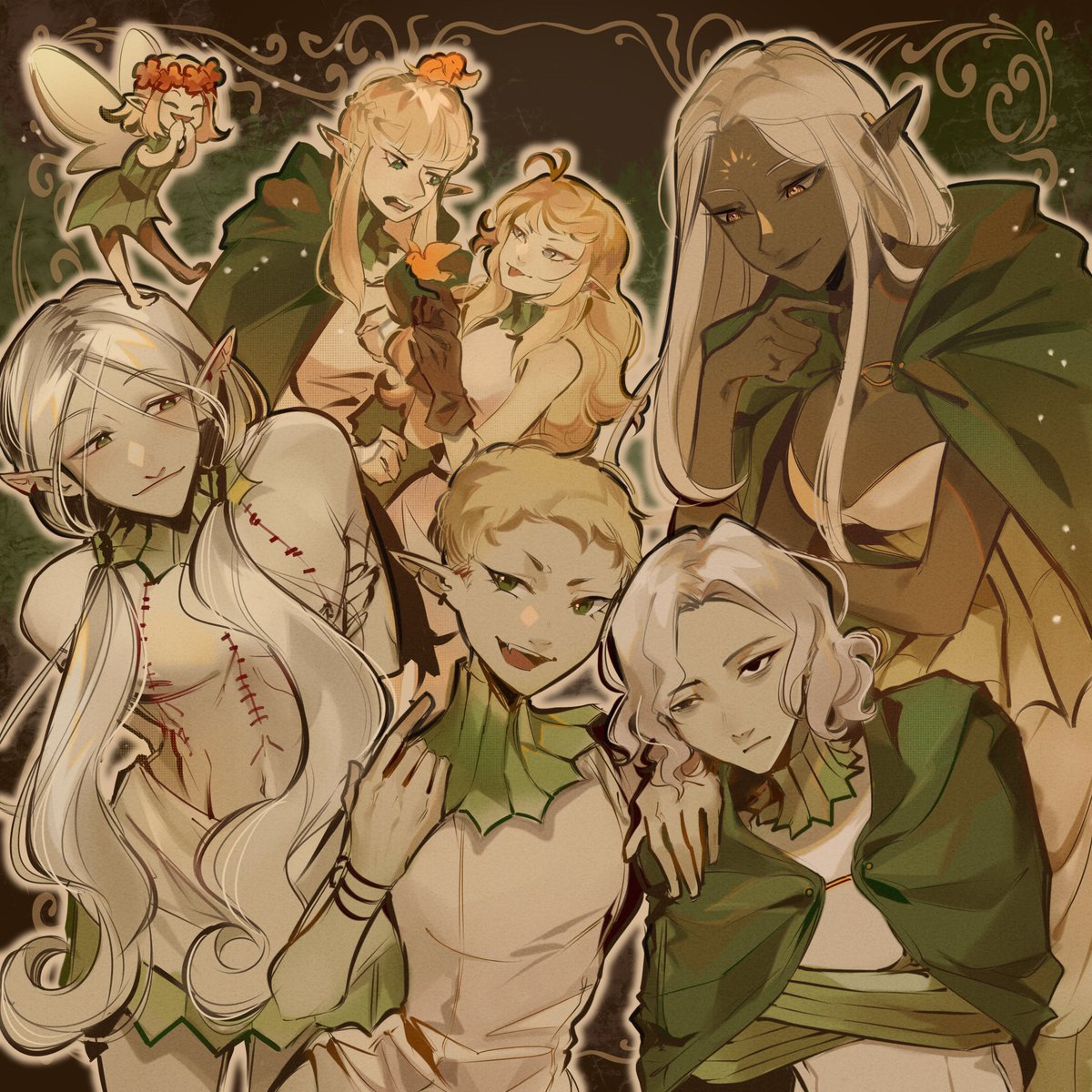 hehechlorny's tweet photo. I love them so much 😭😭😭

#DeliciousinDungeon  #dungeonmeshi  #canaries #mithrun #cithis #fleki #pattadol #lycion #otta https://t.co/nAd3Fh1pHe