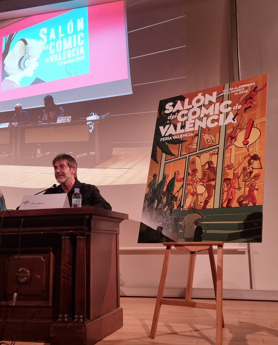 Presentación del cartel del <a href="/SalonComicVlc/">Salón del Cómic y del Manga de Valencia</a> en <a href="/LaNauuv/">UVcultura / La Nau</a> con <a href="/AdelaCortijo/">Adela Cortijo</a> <a href="/danitomfer/">El último Metabarón</a> <a href="/paco_roca/">Paco Roca</a>  <a href="/CatedraComic/">Cátedra Estudios Cómic FSM-UV</a>