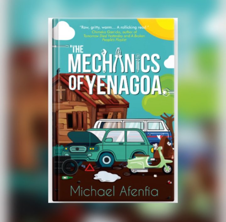 The_eby_girl's tweet photo. Currently devouring @MichaelAfenfia's 'The Mechanics of Yenagoa'! I'm glued to its pages, laughing one minute and holding my breath the next. Can't believe it sat on my shelf for so long! Hands down, my most hilarious read in a while. Anyone else read this? #TheMechanicsofYenagoa https://t.co/LhcAsYxSCh
