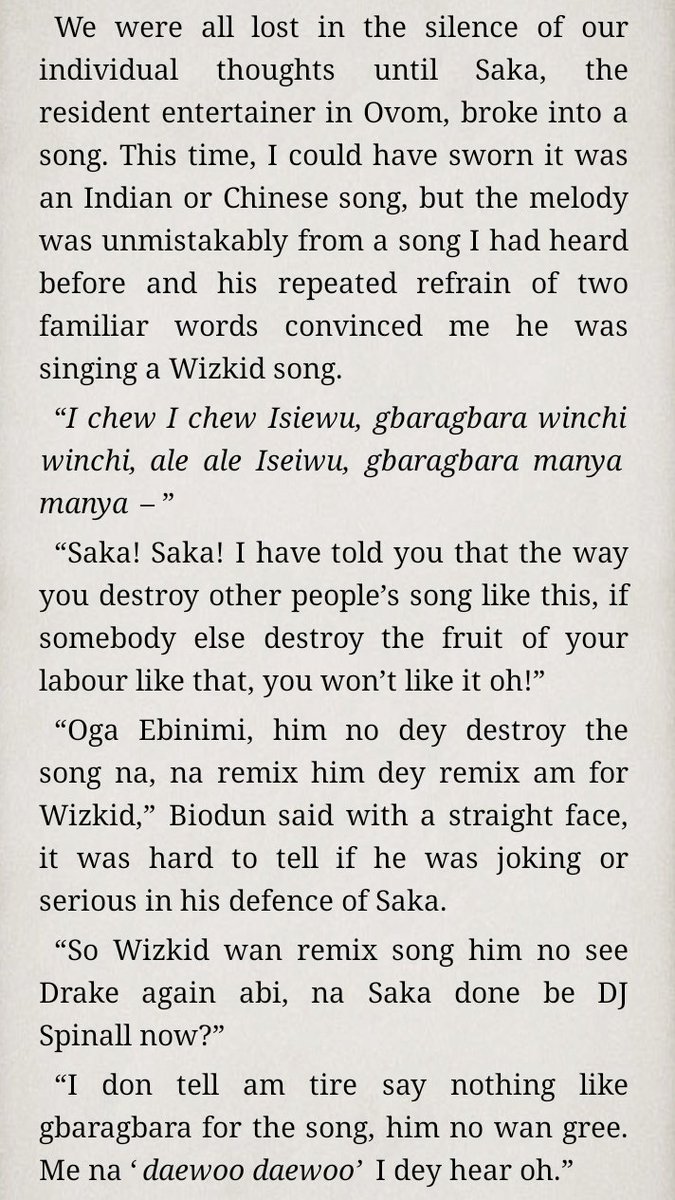 The_eby_girl's tweet photo. Currently devouring @MichaelAfenfia's 'The Mechanics of Yenagoa'! I'm glued to its pages, laughing one minute and holding my breath the next. Can't believe it sat on my shelf for so long! Hands down, my most hilarious read in a while. Anyone else read this? #TheMechanicsofYenagoa https://t.co/LhcAsYxSCh