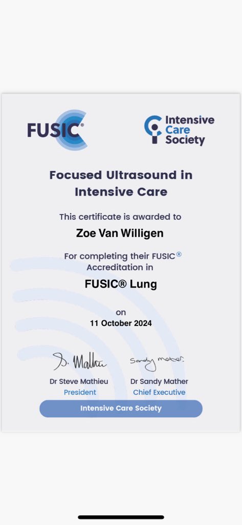 Zoe van Willigen (@zoewilligen) on Twitter photo Finally! We now have FIVE physios trained in LUS at <a href="/UHSFT/">University Hospital Southampton 💙</a>, and ONE approved trainer! 🙌
<a href="/sonophysio/">Simon Hayward</a> do I get some sort of award for taking the longest time ever?! Thanks to you and <a href="/MrArron1979/">Arron & Deb Dykes</a> for your patience 🙏
#extendedscope
<a href="/UHS_Therapy/">UHS Therapy Services</a>
<a href="/UHS_CritCare/">UHS Critical Care</a>
<a href="/ICS_updates/">Intensive Care Society 💙</a> Finally! We now have FIVE physios trained in LUS at <a href="/UHSFT/">University Hospital Southampton 💙</a>, and ONE approved trainer! 🙌
<a href="/sonophysio/">Simon Hayward</a> do I get some sort of award for taking the longest time ever?! Thanks to you and <a href="/MrArron1979/">Arron & Deb Dykes</a> for your patience 🙏
#extendedscope
<a href="/UHS_Therapy/">UHS Therapy Services</a>
<a href="/UHS_CritCare/">UHS Critical Care</a>
<a href="/ICS_updates/">Intensive Care Society 💙</a>