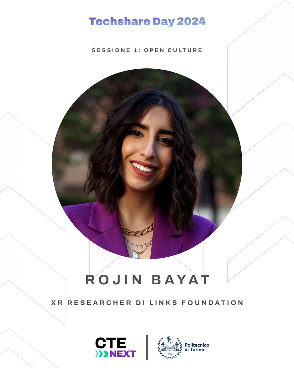 TorinoCityLab's tweet image. 🌟Road to #TechshareDay di @twitorino e @PoliTOnews🌟

Sessione 1️⃣ Open Culture:

🟣 Rojin Bayat, XR Researcher @LinksFoundation  
🟣 Elios De Maio, XR Researcher @LinksFoundation
🟣 Mauro Musarra, CEO di Algor Education

👉 lnkd.in/dX6ueGEf

#TCLecosistema #techtransfer
