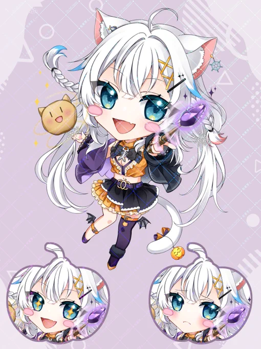 -  お仕事|Works  -ぷりごろた616様からのご依頼で、VTuber 氷猫みう様(#Konekomiu1128)のSDイラストを描かせて頂きました!ハロウィン衣装で差分も沢山ご用意していますI had the pleasure of drawing an SD illustration of a Japanese VTuber as a commission! It's a cute chibi 