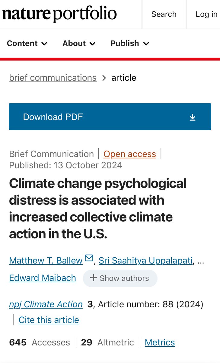 "People experiencing distress [about #ClimateChange are more likely to engage in collective action on climate change or express a willingness to do so."

nature.com/articles/s4416…