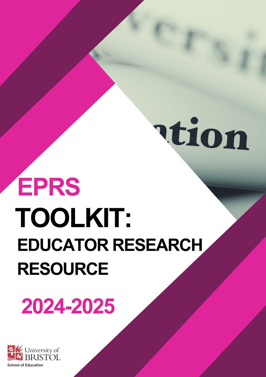 The EPRS Toolkit: Educator Research Resource can be used with our FREE online database of education reports. 

It can be purchased as a complete toolkit or broken down by subject or theme.

It is full of activities for teacher trainers, mentors &amp; CPD.

bristol.ac.uk/education/expe…