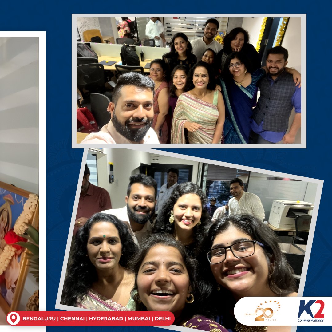 K2PRCompany's tweet photo. Swipe through to see how K2 Communications celebrated Navratri with vibrant colors, festive energy and togetherness! 🌸Don’t miss the fun highlights at the end! 

#Navratri2024 #FestiveVibes #K2Celebrations #NavratriJoy #NavratriAtK2 #CelebrationMode #TeamSpirit https://t.co/JTSAWlm1yq