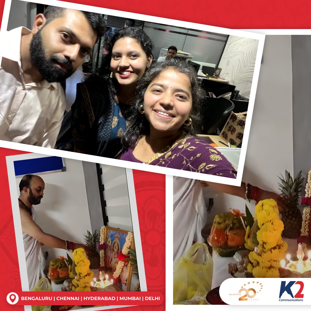 K2PRCompany's tweet photo. Swipe through to see how K2 Communications celebrated Navratri with vibrant colors, festive energy and togetherness! 🌸Don’t miss the fun highlights at the end! 

#Navratri2024 #FestiveVibes #K2Celebrations #NavratriJoy #NavratriAtK2 #CelebrationMode #TeamSpirit https://t.co/JTSAWlm1yq