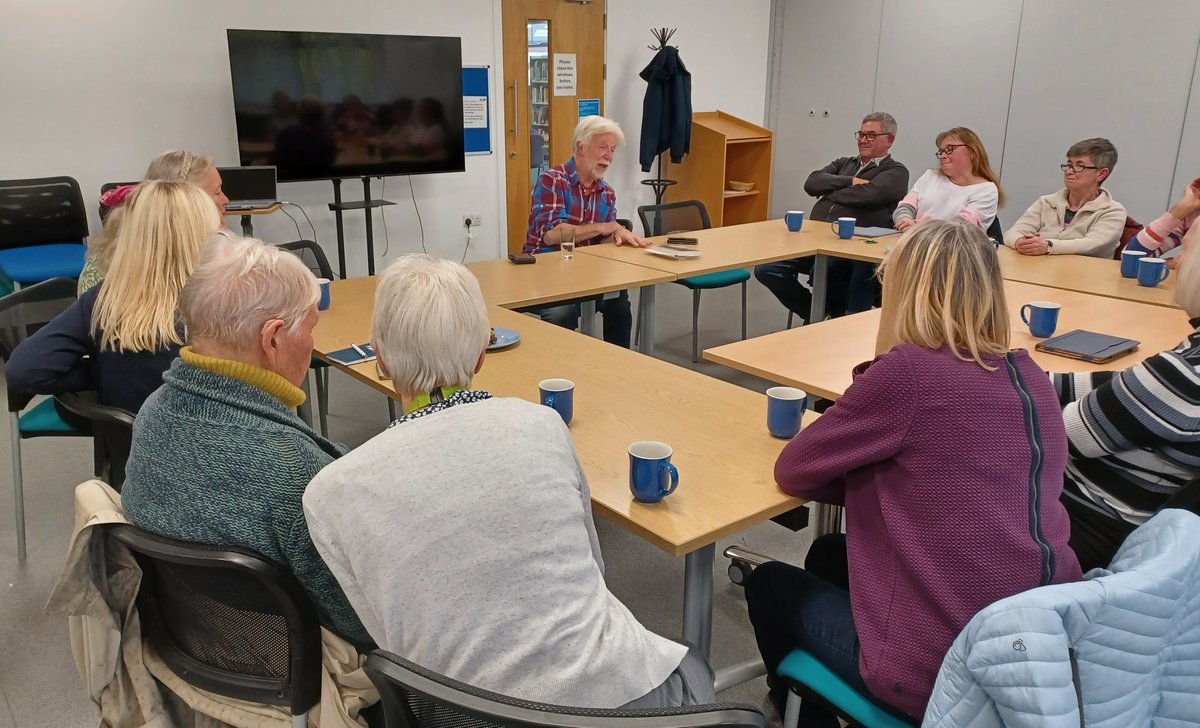 A first at #HuntingdonLibrary. Our Peeky Blinders reading group had their first ever author visit from
Jim Kelly. A fantastic afternoon, we could have talked for hours!
Members of Hunts Society for the Blind can join our group - contact on 01480 453 438
<a href="/RNIB/">RNIB</a> <a href="/thewaterclock/">J.G.Kelly aka Jim Kelly</a>