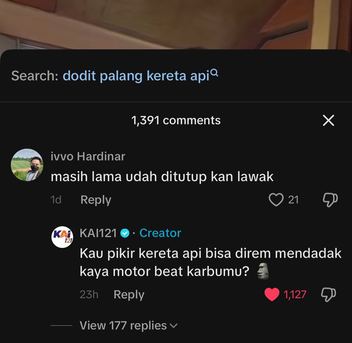 txtfrombrand's tweet photo. Makasih admin KAI dah mewakili 🤣 https://t.co/lKbS0blrGe