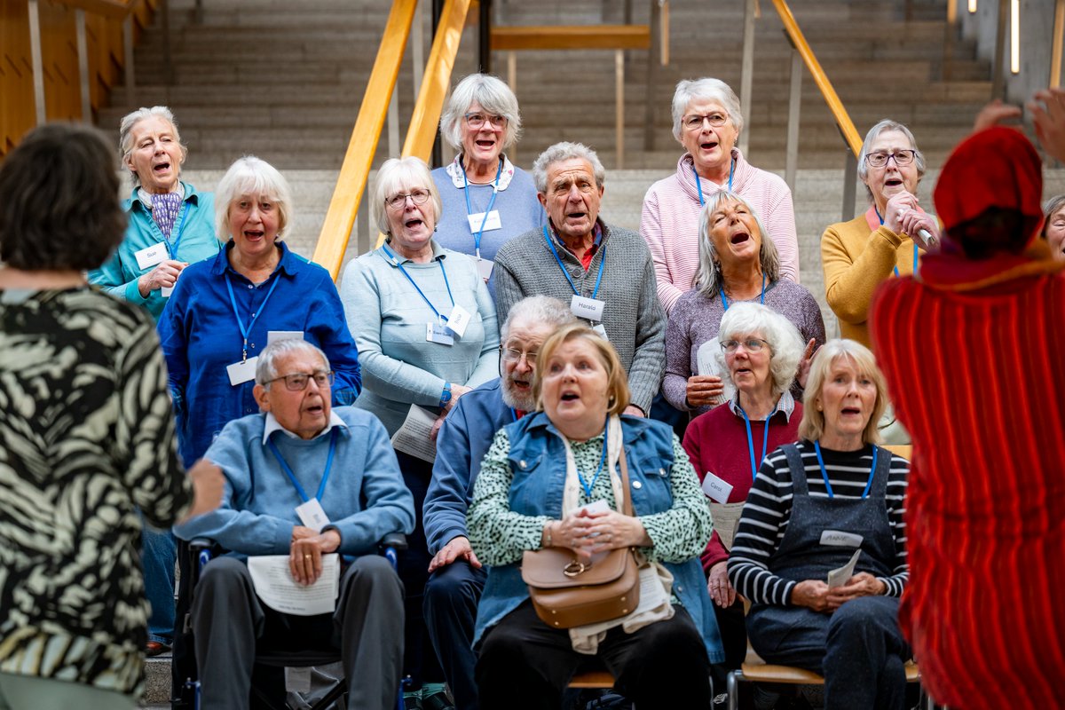 Today, (Sat 19 Oct) is World Singing Day when everyone is encouraged to sing their favourite songs with family and friends and share on social media #worldsingingday - so if you love singing give it a go!
Photo: Let's Sing at the Scottish Parliament credit Andy Catlin.