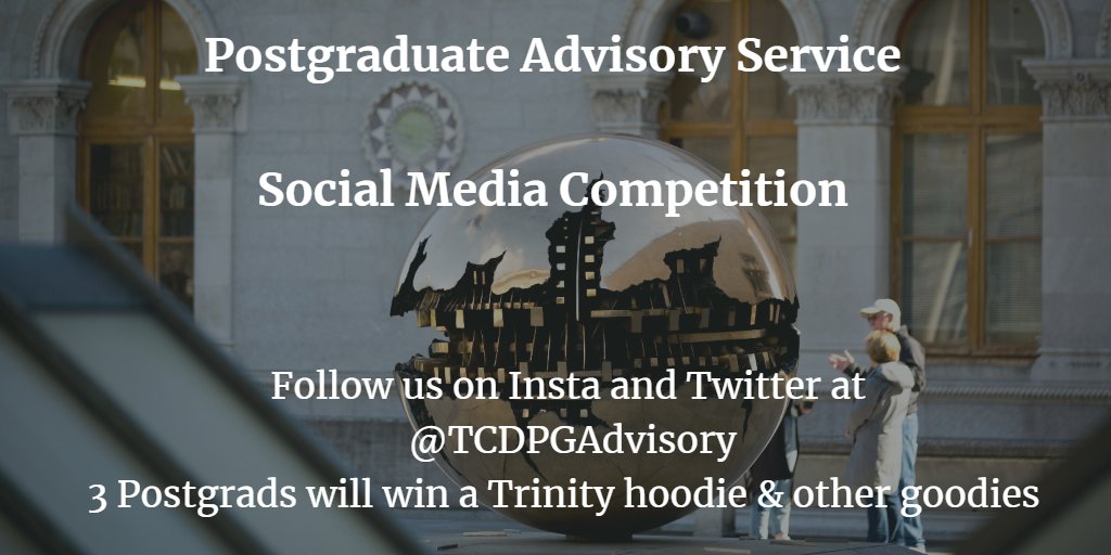 TCDPGAdvisory's tweet photo. #TCDPostgrads, our social media competition closes next Friday 25 October at 12noon. If you fancy winning goodies from the Trinity Gift Shop, including one of their lovely hoodies, make sure to follow us on Insta @TCDPGAdvisory https://t.co/Reh99OSWhQ