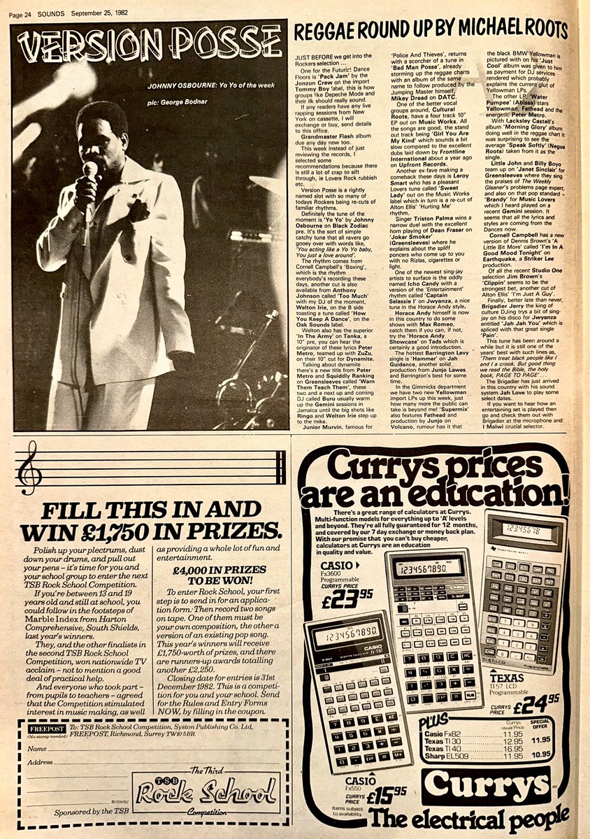 ZoundsAbound's tweet photo. Steve Keaton interviews Bridgend punksters, #ThePartisans on the verge of a slow motion break up.
Dave McCullough meets up with #SecretSeven & discuss all things Northern.
Michael Roots rounds up this week’s Reggae news.
@SteveMay_UK
Sounds Sep 25th 1982 https://t.co/kI3e26dHfM