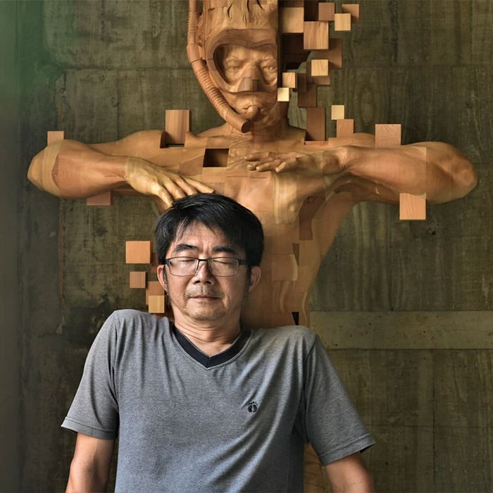 creapills's tweet photo. Les incroyables sculptures en bois de l’artiste taïwanais Hsu Tung Han. C’est carré 🤌 https://t.co/h0x2Vv23PW
