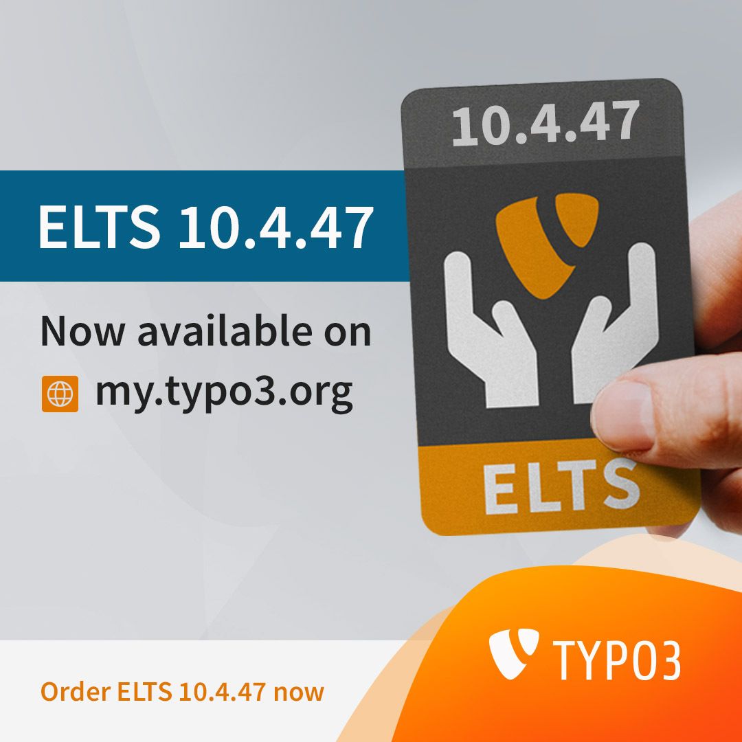 typo3's tweet image. This week, we’ve published #TYPO3 v12.4.22 &amp;amp; v11.5.41 #LTS, which contain bugfixes only. Happy updating! 

More info at typo3.org/article/typo3-… 

Plus, our TYPO3 #ELTS team released a new version for TYPO3 10.4.47 👉 typo3.com/blog/typo3-104…