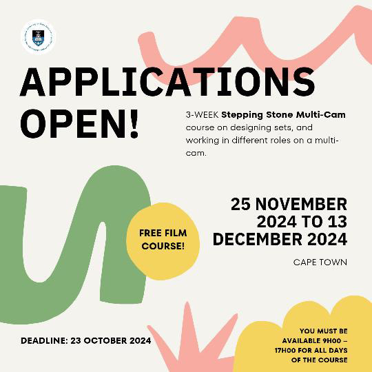 SunshineCinema's tweet photo. ‼️Free Film Course‼️

Apply for the 3-WEEK Stepping Stone Multi-Cam course hosted by the Centre for Film and Media Studies at the University of Cape Town.

Apply Here -  https://t.co/TZ17emU5nN

#producingthefuture #ucttv #cfms #steppingstone #filmmaking #documentary https://t.co/AIwQVpQtuJ