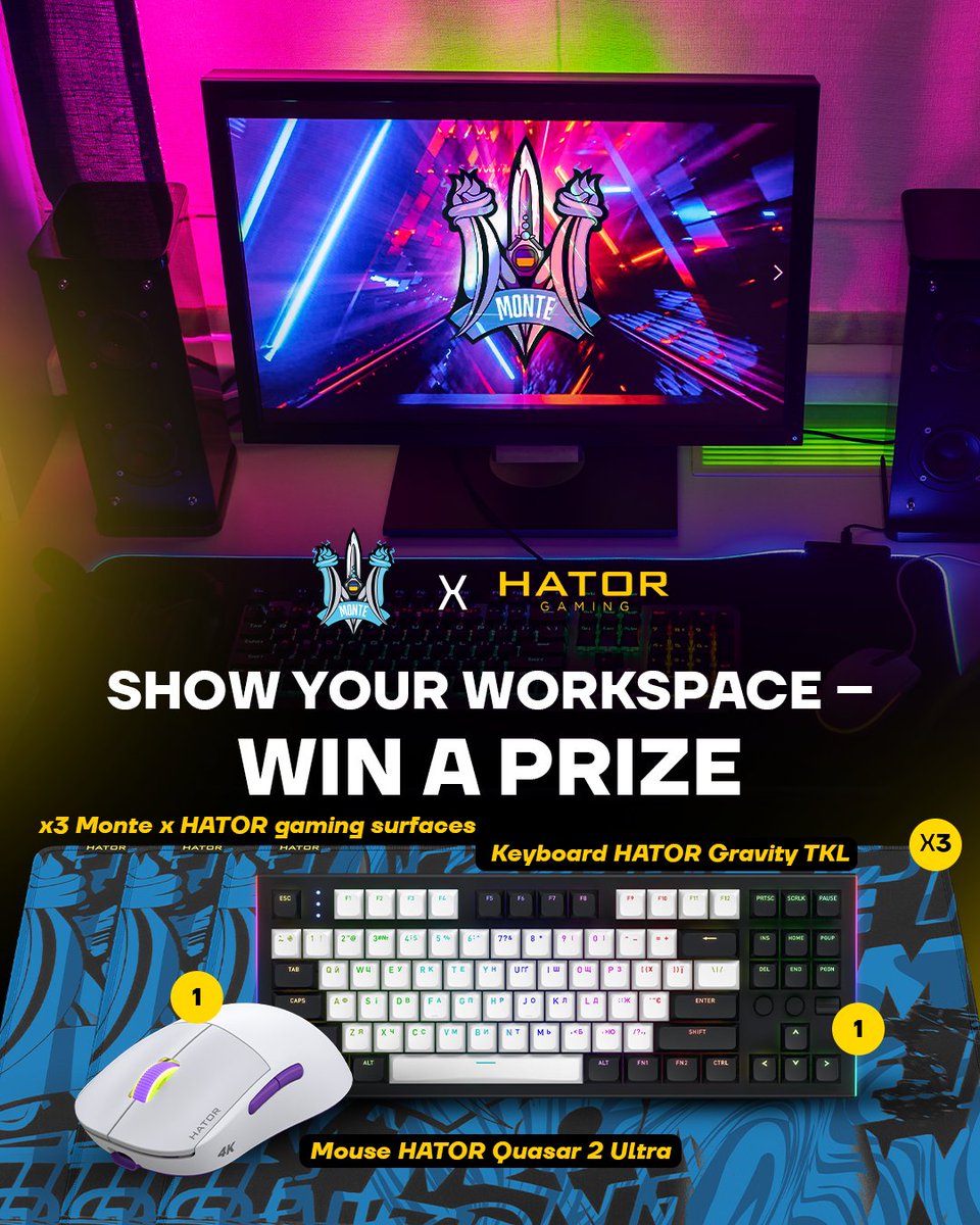 Monte_Esports's tweet photo. Show us your workspace - win top prizes 😎

To participate, simply take a photo of your workspace with the Monte logo displayed on the monitor and post it in the comments.

There will be 5 winners. And that's not all – your photos will be featured in one of our YouTube videos, where we'll choose the best ones ✌️ #MonteGang