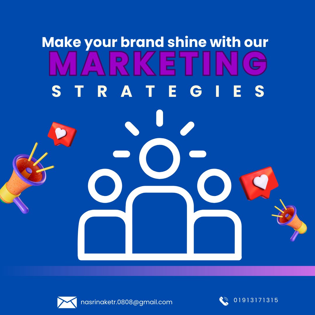 NasrinDMExpert's tweet photo. "Success starts with a strong marketing strategy! 🎯 Let’s craft a plan that drives results and builds your brand. #MarketingStrategy #BusinessGrowth #BrandSuccess #NasrinDMExpert" https://t.co/s0AdKuEFzK