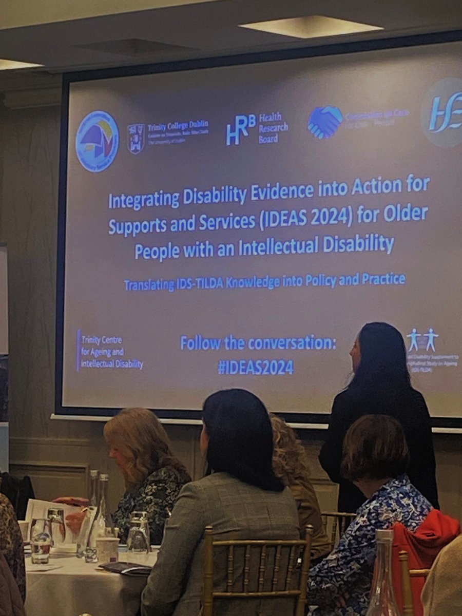 Cheeverstown House (@cheeverstownh) on Twitter photo Grateful for the invite to #IDEAS2024, exploring how IDS-TILDA findings can improve services for older adults with intellectual disabilities. Great work by
<a href="/ageingwithID/">Trinity Centre for Ageing & ID</a> and everyone involved 👏.
#PolicyToPractice
<a href="/HSELive/">HSE Ireland</a> <a href="/IdsTilda/">IDS-TILDA</a> <a href="/NatFedVSP/">National Federation of Voluntary Service Providers</a> Grateful for the invite to #IDEAS2024, exploring how IDS-TILDA findings can improve services for older adults with intellectual disabilities. Great work by
<a href="/ageingwithID/">Trinity Centre for Ageing & ID</a> and everyone involved 👏.
#PolicyToPractice
<a href="/HSELive/">HSE Ireland</a> <a href="/IdsTilda/">IDS-TILDA</a> <a href="/NatFedVSP/">National Federation of Voluntary Service Providers</a>