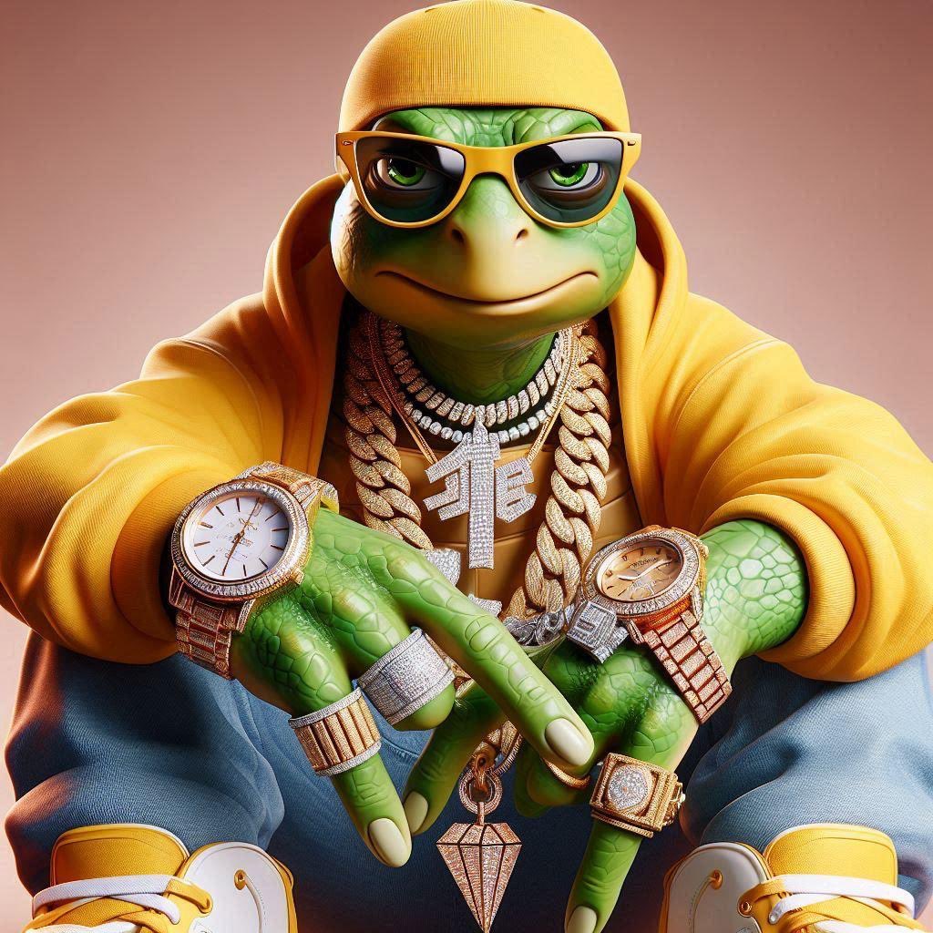 TurtleT38459's tweet photo. Time is Money, and I’m Cryptically Loaded! Turtle 💎🐢 #NFTArt #CryptoArt
#DigitalCollectibles #NFTCommunity
#NFTDrop #NFTCollector #NFTMarketplace
#NFTGallery #NFTArtist #NFTLaunch
#NFTShowcase #NFTCollection #NFTCreators https://t.co/7a6CLHym7e