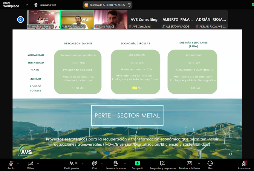maria jose lladro (@mjlladro) on Twitter photo Hoy en <a href="/FEMEVALes/">FEMEVAL</a> hemos celebrado webinar con <a href="/ConsultingAvs/">AVS Consulting</a> para ayudar a las empresas del sector metal a que conozcan las diferentes líneas de ayudas que forman los PERTE, puedan solicitarlos y que sus procesos crezcan de forma sostenible. <a href="/generalitat/">Generalitat</a>
#elmetalsostenible Hoy en <a href="/FEMEVALes/">FEMEVAL</a> hemos celebrado webinar con <a href="/ConsultingAvs/">AVS Consulting</a> para ayudar a las empresas del sector metal a que conozcan las diferentes líneas de ayudas que forman los PERTE, puedan solicitarlos y que sus procesos crezcan de forma sostenible. <a href="/generalitat/">Generalitat</a>
#elmetalsostenible