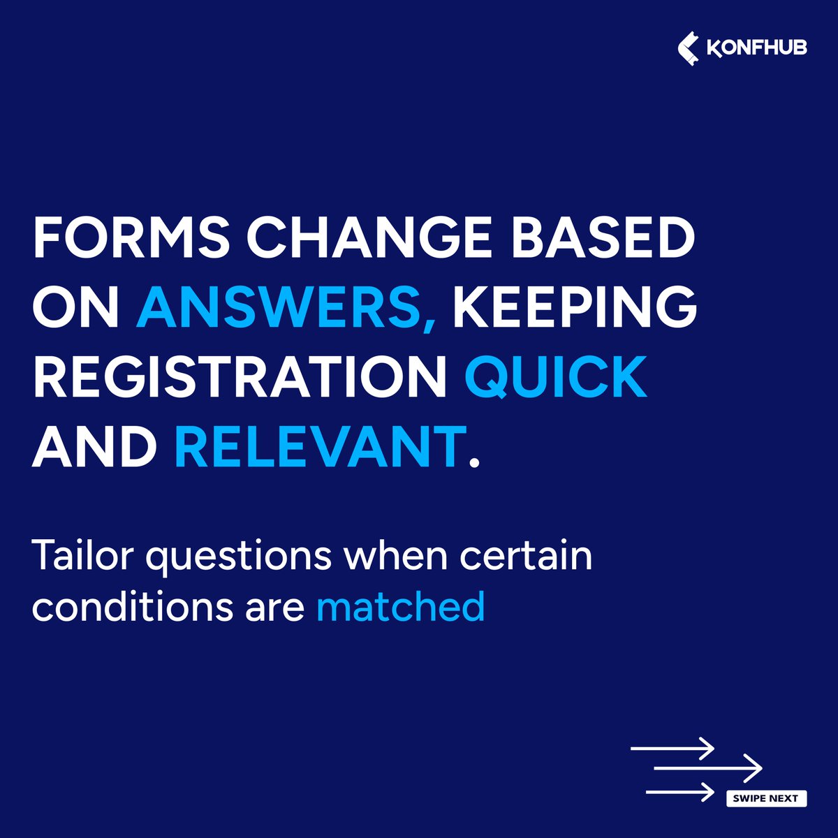 KonfHub's tweet image. Unlock the magic of personalized event registration with KonfHub&apos;s Conditional Forms! 🎉✨ 
Effortless setup, smarter data collection—let your event shine! 🌟

Check out this blog to know how - blog.konfhub.com/introducing-cu… 

#EventManagement #ConditionalForms #KonfHub