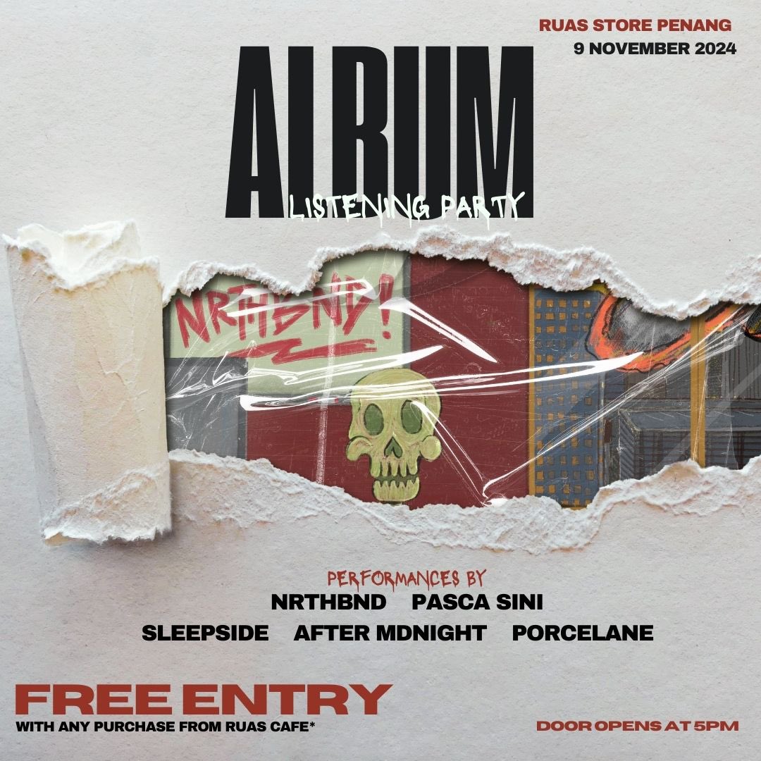 ***FREE FREE FREE***
Celebrate our album ‘No Way but Up’ on 9th November 2024!

Join us at <a href="/RuasStore/">Ruas Store</a> to celebrate our album launch! We’ll be playing songs from our album along with performances by <a href="/PascaSiniMY/">PASCA SINI</a> <a href="/SleepSideBand/">Sleepside</a> Porcelane and <a href="/aftermdnight_/">After Mdnight</a>