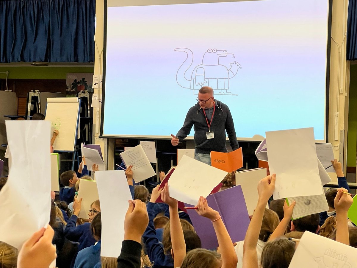 We had a fantastic day of school events with the legendary @patrick_ness for his new book Chronicles of a Lizard Nobody! Chris, Matt and Emily took Patrick on a pretty good tour of Norfolk 😁 thank you to all the participating schools - we now have signed copies in the shop! 🦎📚