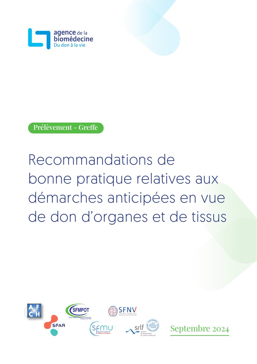 A l’occasion de la journée mondiale du don d'organe et de la greffe, la SFAR vous invite à découvrir les "Recommandations de bonne pratique relatives aux démarches anticipées en vue de don d’organes et de tissus" ➡️ sfar.org/wp-content/upl…

<a href="/SFMU_MS/">SFMU</a> <a href="/la_SFNV/">sfnv</a> <a href="/La_SRLF/">SRLF</a> <a href="/HAS_sante/">Haute Autorité de santé</a>
