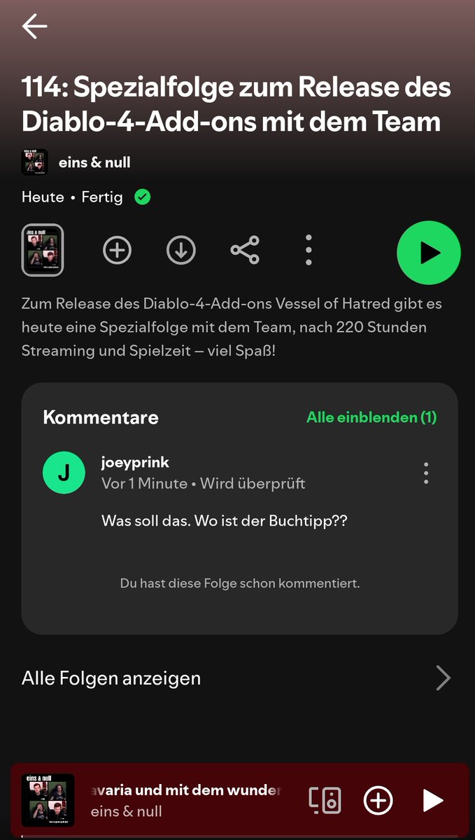 JoeyPrink's tweet image. Die neue Folge von unserem Podcast #einsnull ist online, aber recht enttäuschend siehe Reviews... 

@jessirocksplays

open.spotify.com/episode/61eq04…